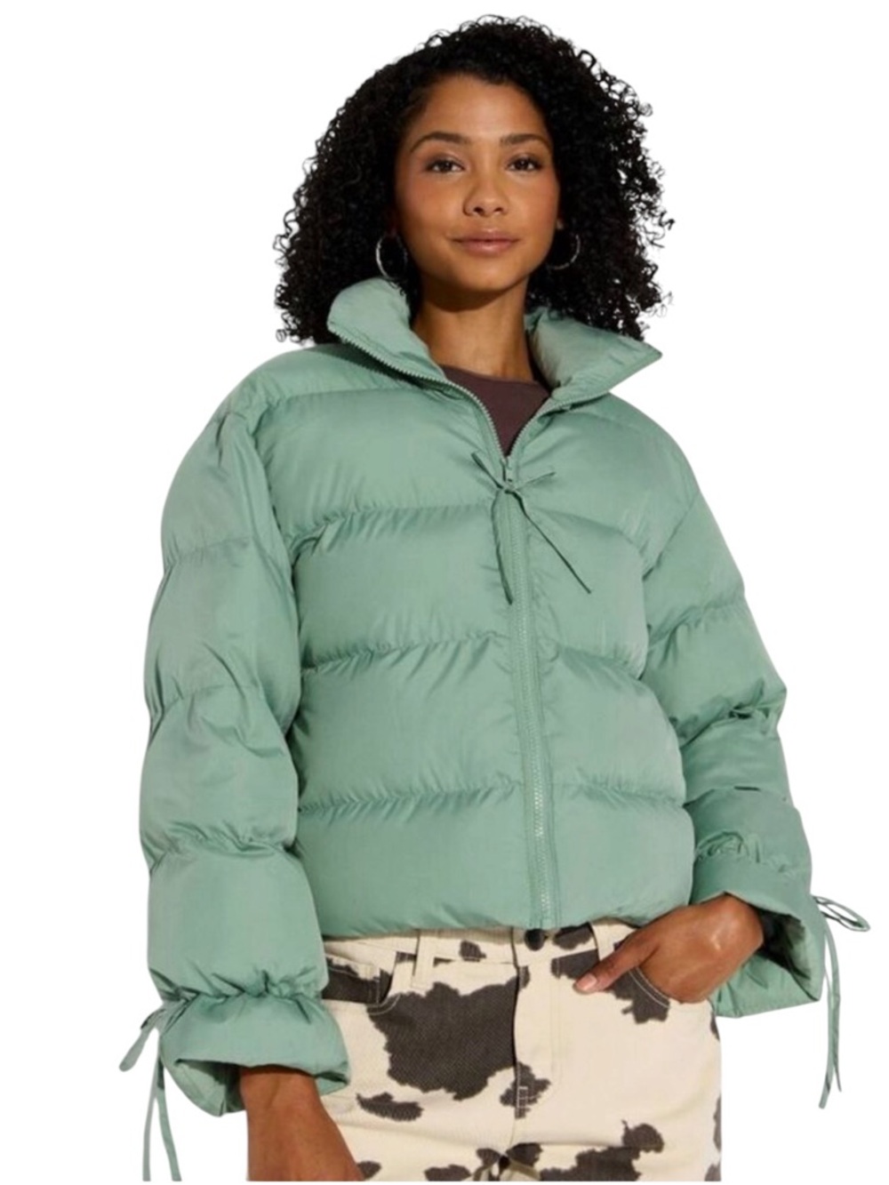Wild Fable Bow Puffer Jacket Coat